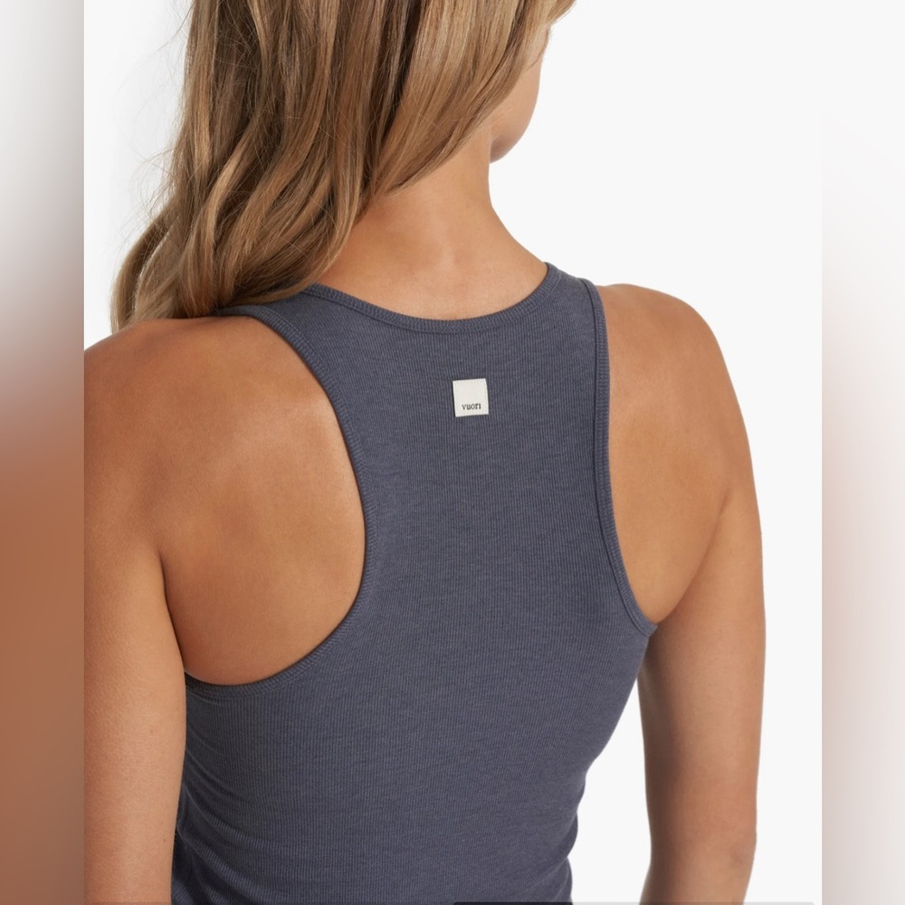 VUORI POSE PLYO TANK Azure Heather Sleeveless Crop Top Size XL